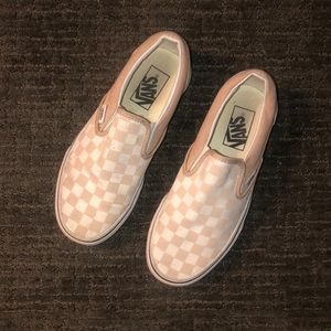 Beige checkered Vans
